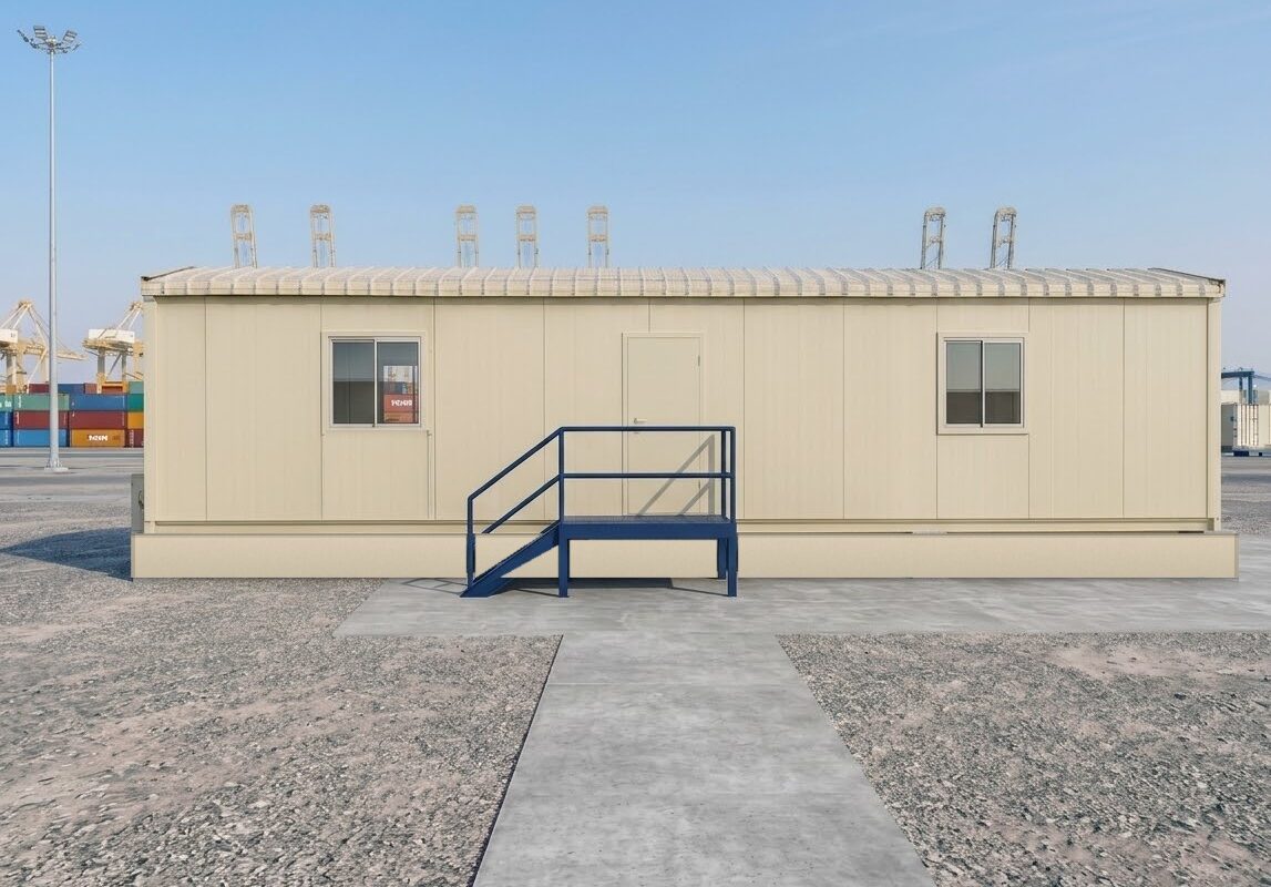 Modular cabin with steel steps