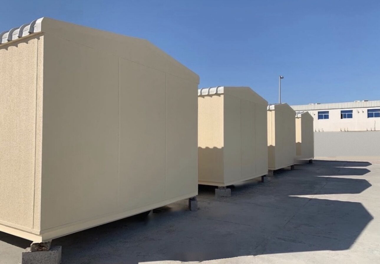 Row of camp cabins